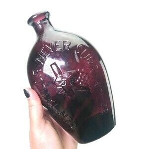 Gen Taylor Never Surrenders Flask Bottle Amethyst color with Cannon Motif